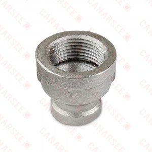 1" x 1/2" 304 Stainless Steel Reducing Coupling, FNPT threaded