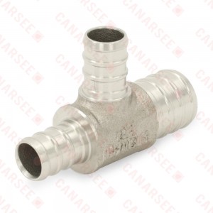 3/4" PEX x 1/2" x 1/2" PEX 304 St. Steel Reducing Tee (Lead-Free)..