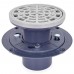 Round PVC Shower Tile/Pan Drain w/ Matte St. Steel Strainer, 2" Hub x 3" Inside Fit (less test plug)