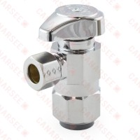 1/2” Push x 3/8” OD Compression Angle Stop Valve (1/4-Turn), Lead-Free