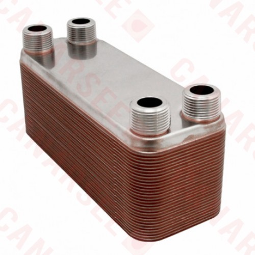 3” x 8” Brazed Plate Heat Exchanger, 50 Plate, 3/4” MNPT