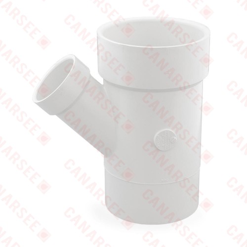 4" x 4" x 2" PVC DWV Street Wye (Spigot x Socket x Socket)