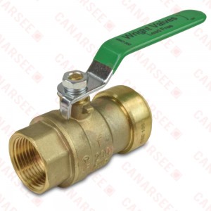 1" Push To Connect x 1" FPT Brass Ball Valve, Lead-Free