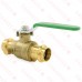 3/4" Press Brass Ball Valve w/ Waste Outlet, Full Port (Lead-Free)