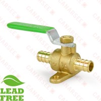 1/2” PEX Brass Ball Valve w/ Drop Ears, Full Port (Lead-Free)