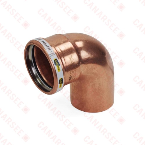 2-1/2" Press Close Turn Copper 90° Street Elbow, Made in the USA