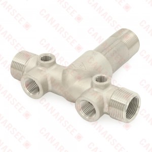 1" MPT x 4-3/4" Solid 304 Stainless Steel Short Well Tank Tee