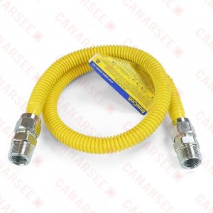 1/2 ID (5/8" OD) ProCoat Coated Stainless Steel Gas Connector w/ 3/4" MIP Fittings (36" Length)"