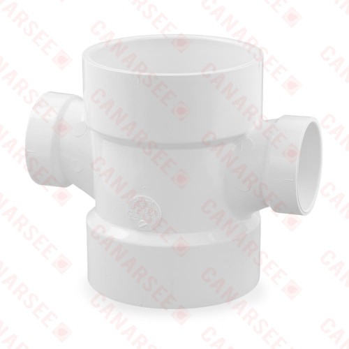 4" x 2" PVC DWV Double Sanitary Tee