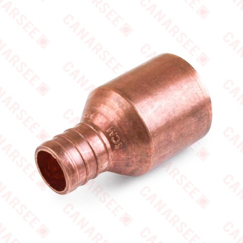 3/4" PEX x 1" Copper Pipe Adapter (Lead-Free Copper)