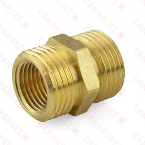 3/4" MGH x 3/4" MGH (tapped 1/2" FIP) Brass Coupling, Lead-Free (Bag of 25)