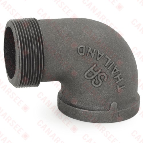 2" Black 90° Street Elbow (Imported)