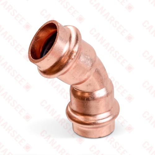 1/2" Press Copper 45° Elbow, Imported