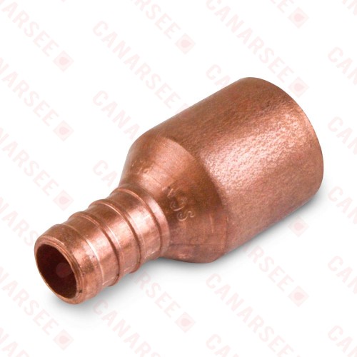 1/2" PEX x 3/4" Copper Fitting Adapter (Lead-Free Copper)