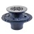 Round PVC Shower Pan Drain w/ Snap-in 19-Gauge St. Steel Strainer, 2" Hub x 3" Inside Fit (less test plug)