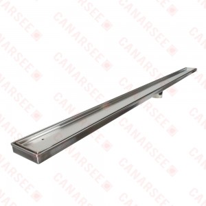 60" long, StreamLine Stainless Steel Linear Shower Pan Drain w/ Tile-in Strainer, 2" PVC Hub