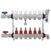 Rifeng SSM206 6-branch Radiant Heat Manifold, Stainless Steel, for PEX, 1/2" Adapters Incl.