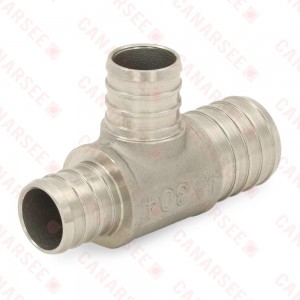 1" PEX x 3/4" x 3/4" PEX 304 St. Steel Reducing Tee (Lead-Free)..