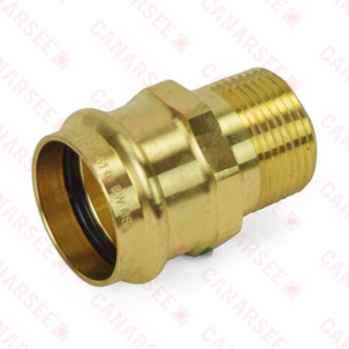 2" Press x 1-1/2" Male Threaded Adapter, Lead-Free Brass, Made in the USA
