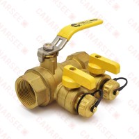 1-1/4” NPT Threaded Purge & Fill Ball Valve w/ Hose Drains