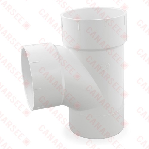 6" PVC DWV Sanitary Street Tee (Spigot x Socket x Socket)