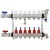 Rifeng SSM206 6-branch Radiant Heat Manifold, Stainless Steel, for PEX, 1/2" Adapters Incl.