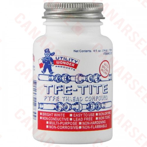 TFE-Tite PTFE Pipe Joint Compound (Teflon Paste) w/ Brush Cap, 4 oz (1/4 pint)