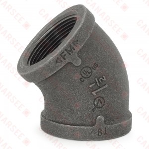 1-1/2" Black 45° Elbow (Imported)