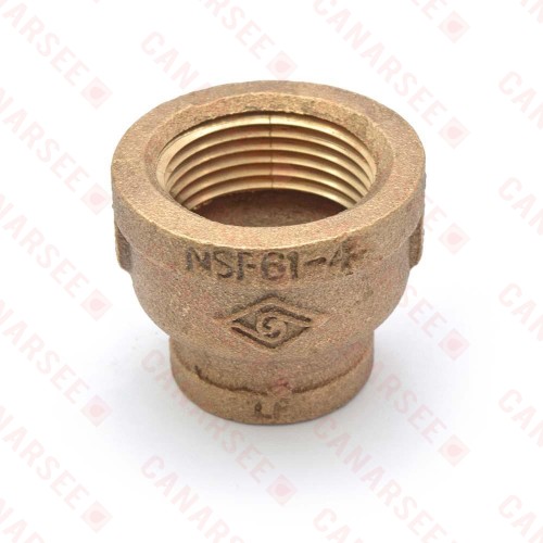 1" x 1/2" FPT Brass Coupling, Lead-Free