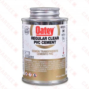 4 oz Regular-Body PVC Cement w/ Dauber, Clear